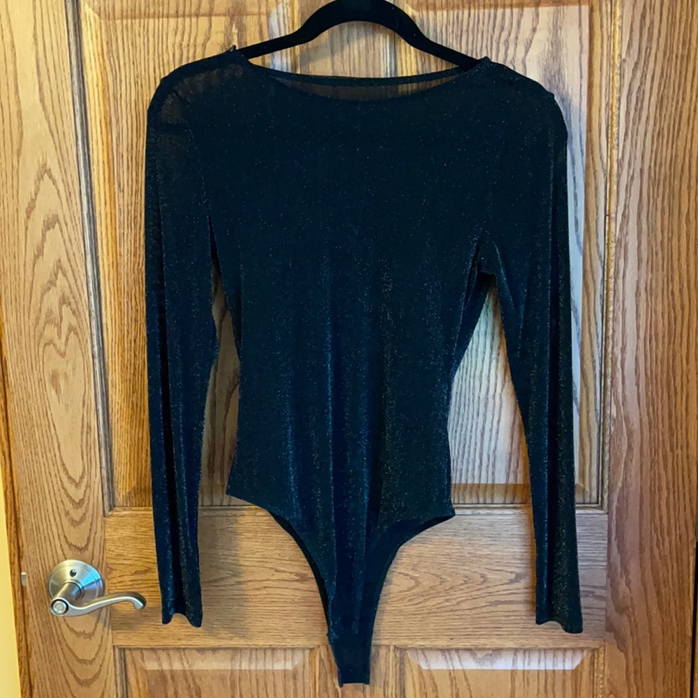 Sheer Black Shimmery Bodysuite